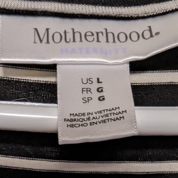 Motherhood Maternity | Black and White Wrap Maternity Dress - Size L - Picture 2 of 3